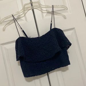 NWT Hollister Navy crop top Juniors Medium